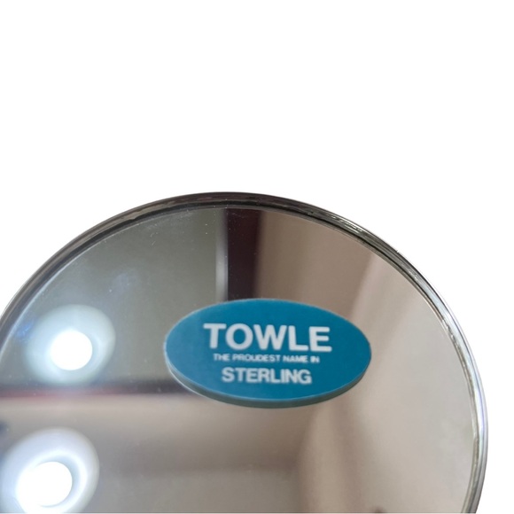 Vintage Towle | Sterling Silver Repousse Compact Makeup Mirror New In Box - Picture 4 of 7